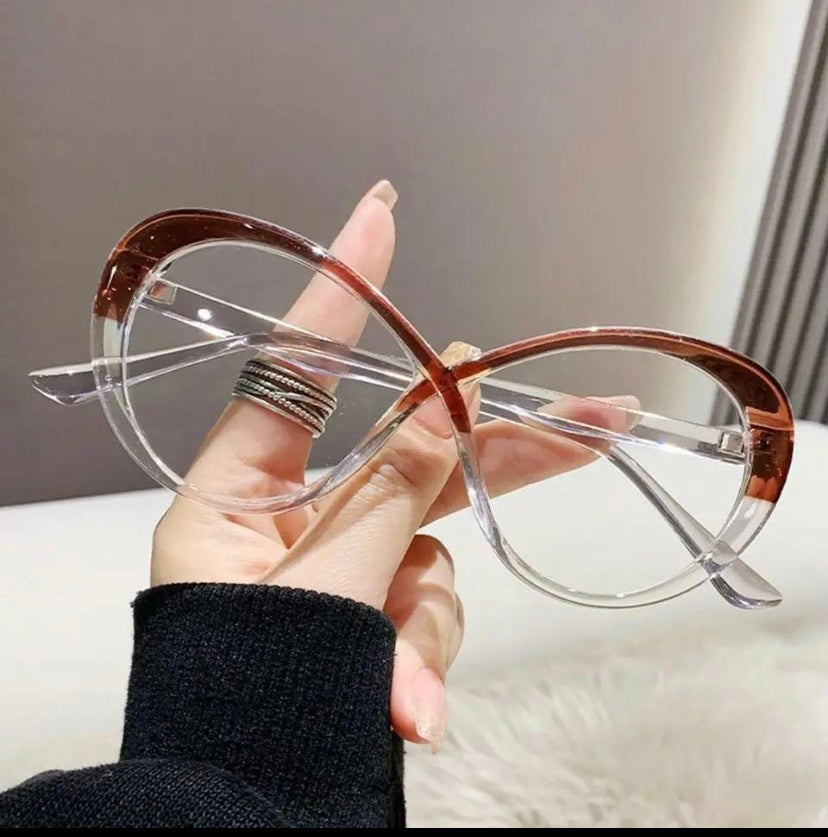 New Curve Design Anti-Blue Light Glasses Women Oversized Optical Frame Eye Protection Eyeglasses Office Computer Goggles