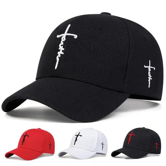 Fashion Faith Embroidery Baseball Cap for Men and Women, Spring Summer Sun Hat with Snapback and Hip Hop Trucker Cap