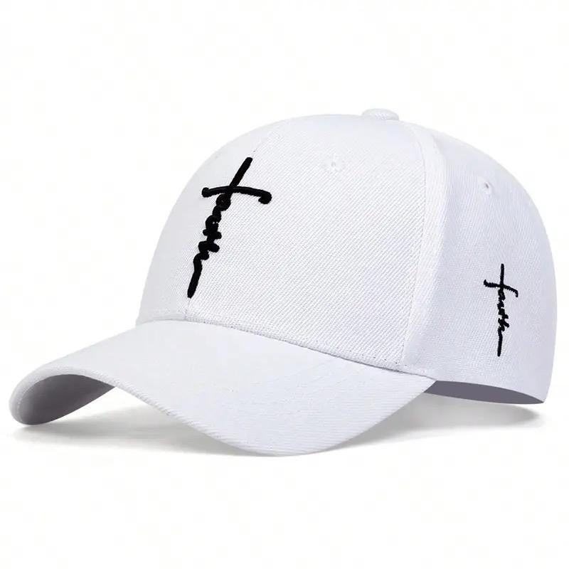 Fashion Faith Embroidery Baseball Cap for Men and Women, Spring Summer Sun Hat with Snapback and Hip Hop Trucker Cap