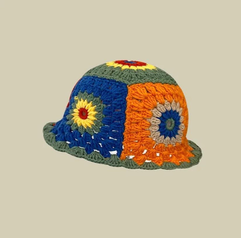 NEW Women's Handmade Crochet Bucket Hats Y2k Fashion Summer Beach Hat Korean Hollow Knitted Hat