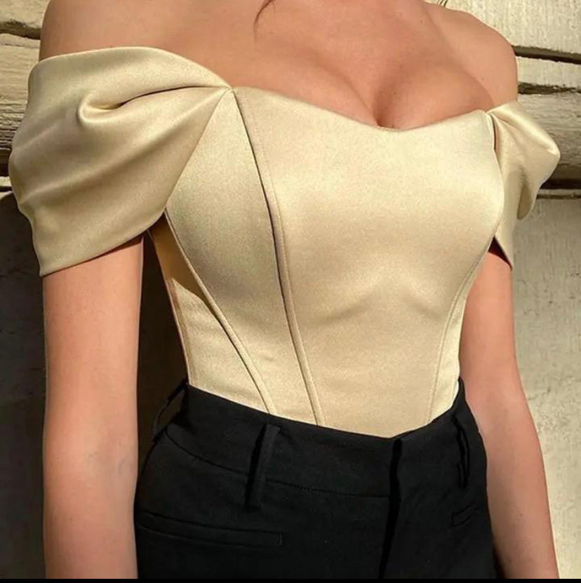 New Women's Summer Elegant Satin Bow Tie Corset Top Sleeveless Backless Cropped T-Shirt for Club Party