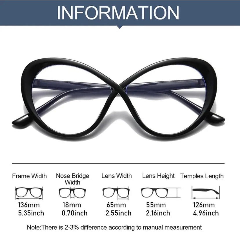 New Curve Design Anti-Blue Light Glasses Women Oversized Optical Frame Eye Protection Eyeglasses Office Computer Goggles