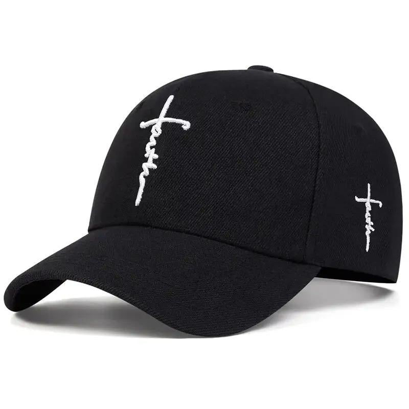 Fashion Faith Embroidery Baseball Cap for Men and Women, Spring Summer Sun Hat with Snapback and Hip Hop Trucker Cap