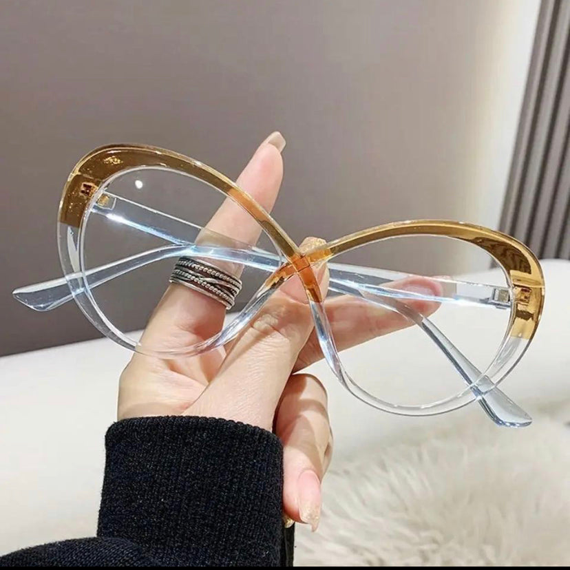 New Curve Design Anti-Blue Light Glasses Women Oversized Optical Frame Eye Protection Eyeglasses Office Computer Goggles