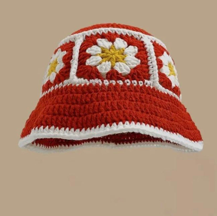 NEW Women's Handmade Crochet Bucket Hats Y2k Fashion Summer Beach Hat Korean Hollow Knitted Hat