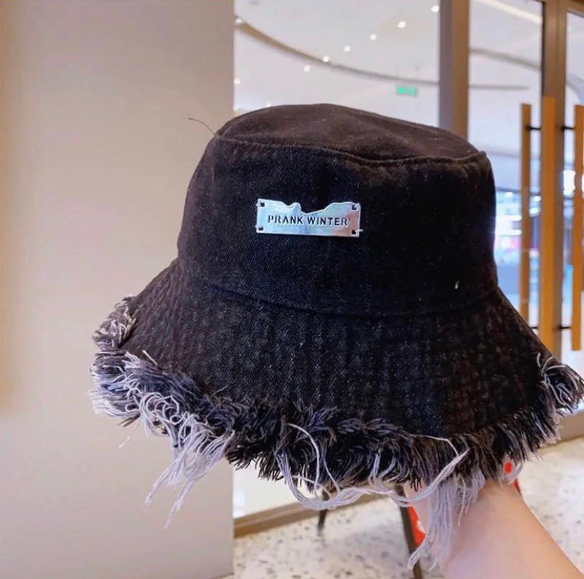 Summer Unisex Tassel Washed Denim Bucket Hats Fashion for Women Wide Brim Foldable Panama Cap Outdoor Beach Fisherman's Hat