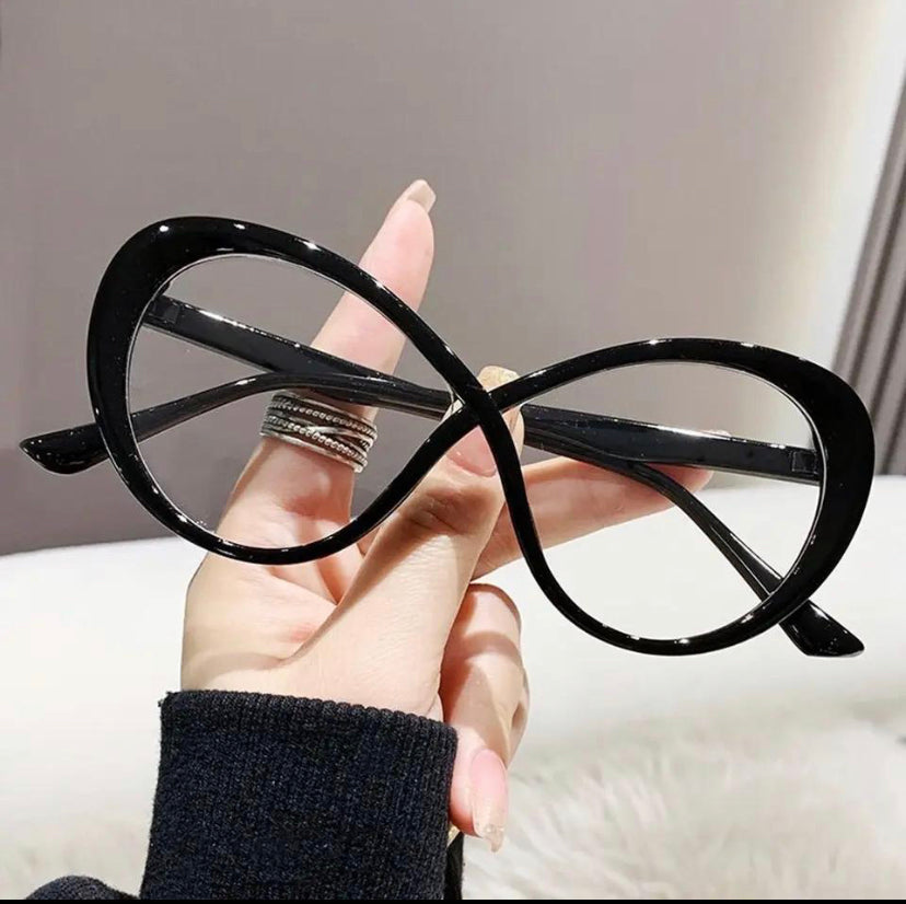 New Curve Design Anti-Blue Light Glasses Women Oversized Optical Frame Eye Protection Eyeglasses Office Computer Goggles