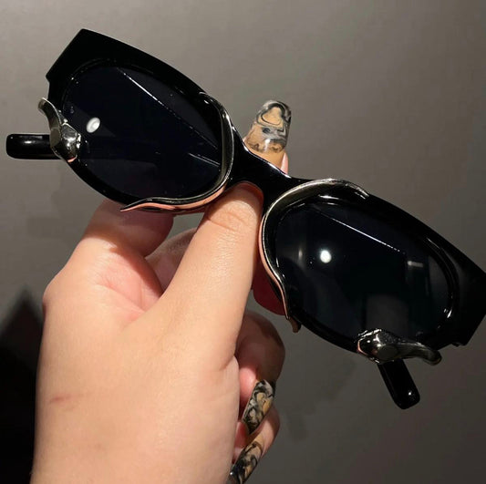 Y2k Sunglasses with Snakes Fashion Vintage Oval Women Shades Eyewear Retro Luxury Brand Design UV400 Sun Glasses