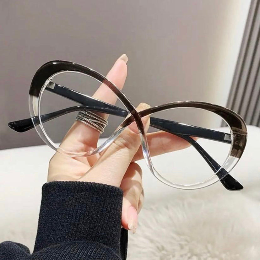 New Curve Design Anti-Blue Light Glasses Women Oversized Optical Frame Eye Protection Eyeglasses Office Computer Goggles